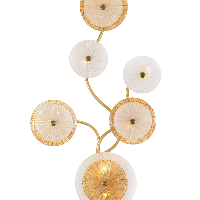 Светильник NewRgy W2895A/7 SPRAY PAINT BRASS+CLEAR+AMBER