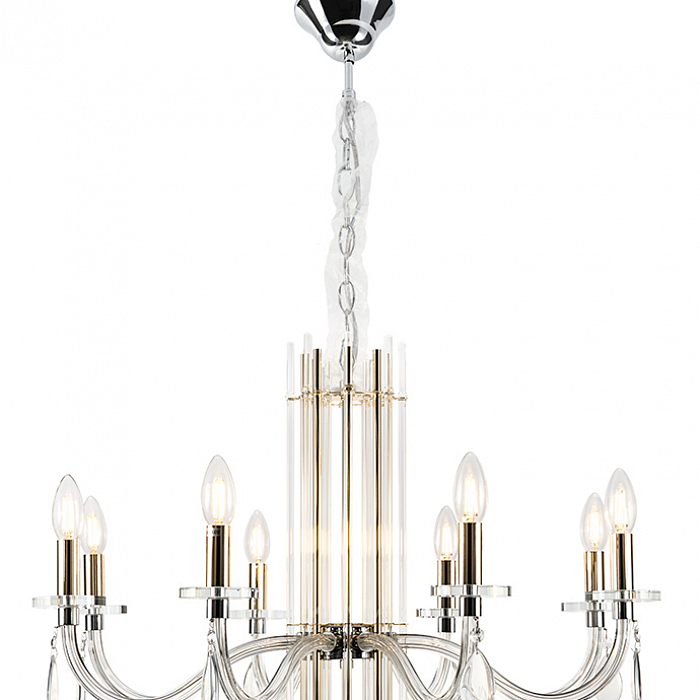 Люстра Crystal Lux AURELIO SP8 GOLD+CHROME/TRANSPARENT